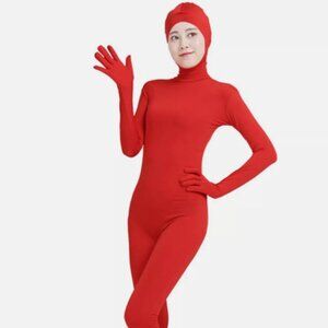 2nd Skin Devil Red FULL BODYSUIT ZENTAI Gimp Costume Great for Halloween - NEW!